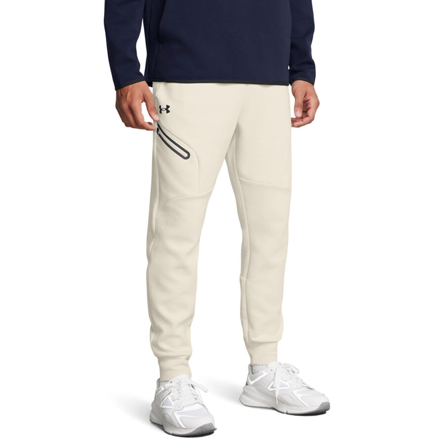Nadrágok Under Armour Unstoppable Fleece Jogger EU Summit White/ Black L-alacsony-ár