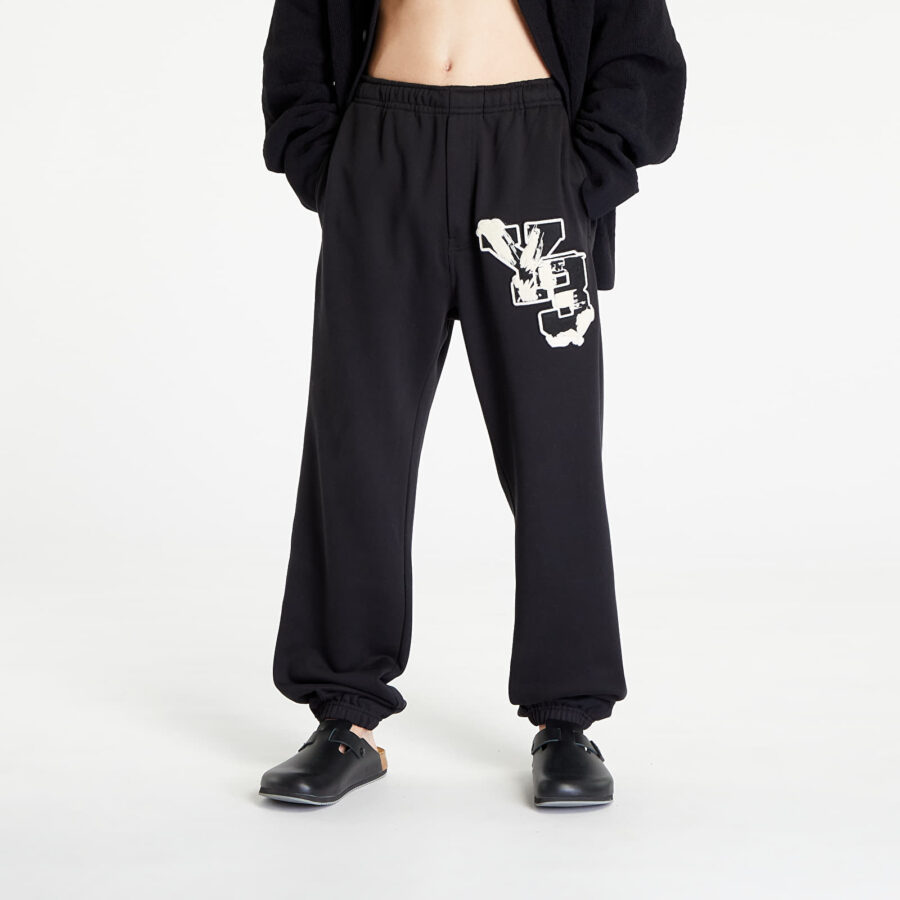 Nadrágok Y-3 Graphic French Terry Pants Black XL-alacsony-ár