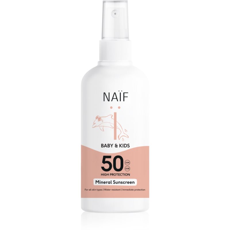 Naif Baby & Kids Mineral Sunscreen SPF 50 napvédő spray gyermekeknek 175 ml-Ár