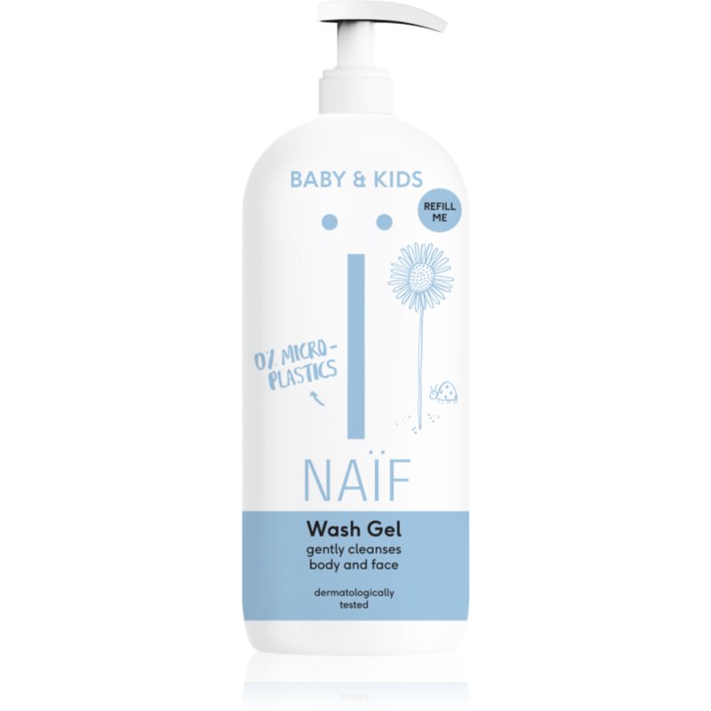 Naif Baby & Kids Wash Gel tisztító gél gyerekeknek és csecsemőknek testre és arcra Refill Me 500 ml-Ár