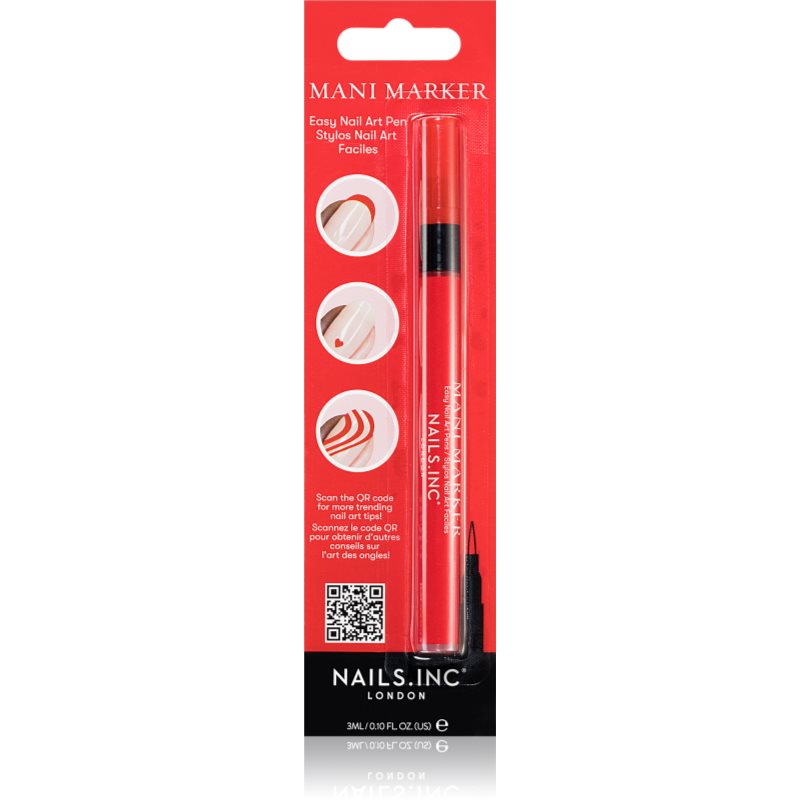Nails Inc. Mani Marker díszítő körömlakk applikációs ceruza árnyalat Red 3 ml