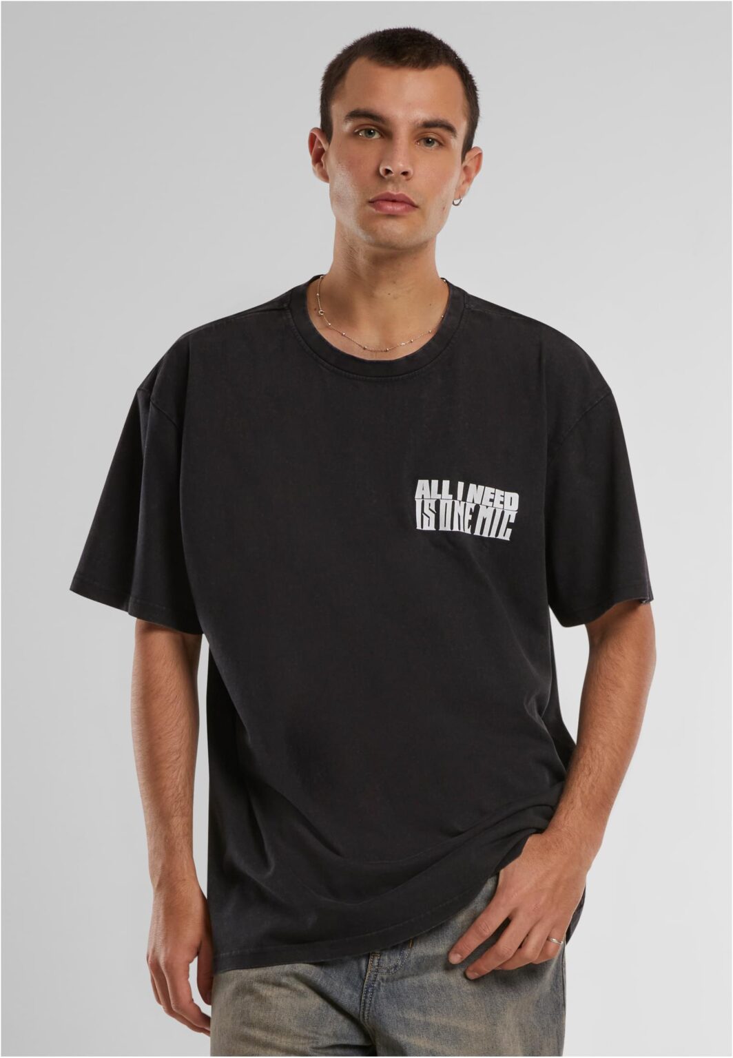Nas Stillmatic Acid Washed Oversize Tee black