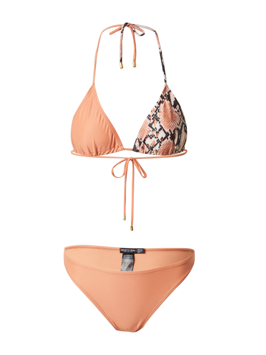 Nasty Gal Bikini  sárgabarack / őszibarack / fekete / fehér-Ár