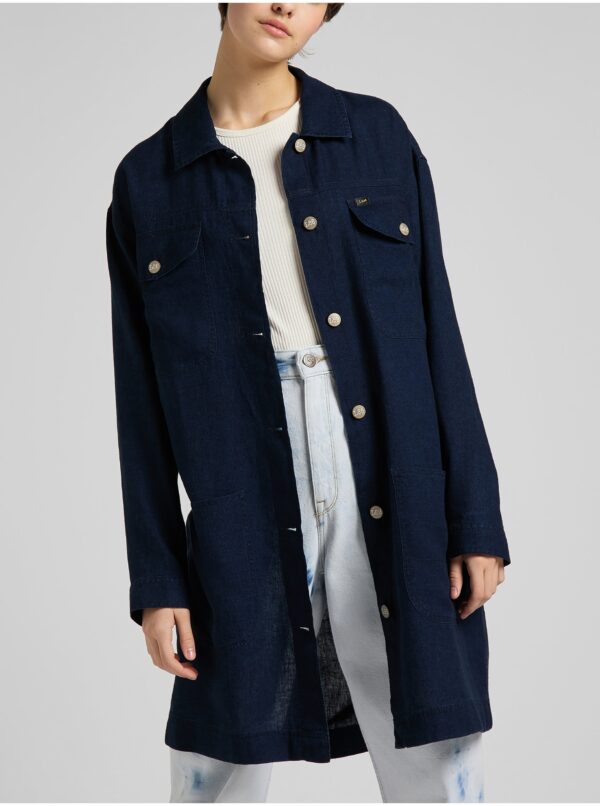 Navy Blue Women's Denim Shirt Jacket Lee - Women