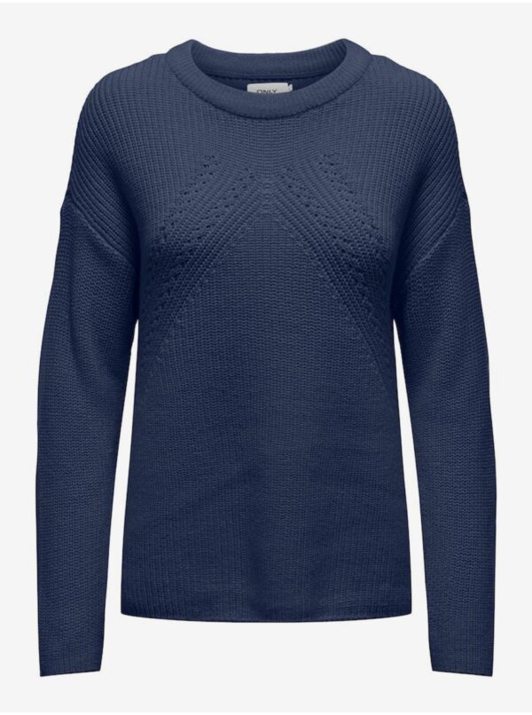 Navy blue women's basic sweater ONLY Bella - Women
