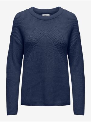 Navy blue women's basic sweater ONLY Bella - Women