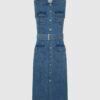 Navy blue women's denim midi dress Pepe Jeans - Women