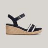 Navy blue women's wedge sandals by Tommy Hilfiger