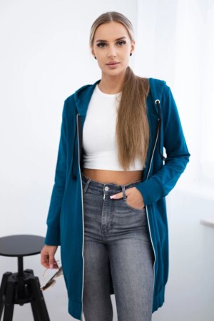 Navy dress with hood and hood