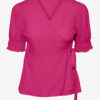 Navy pink women's wrap blouse Pieces Tala