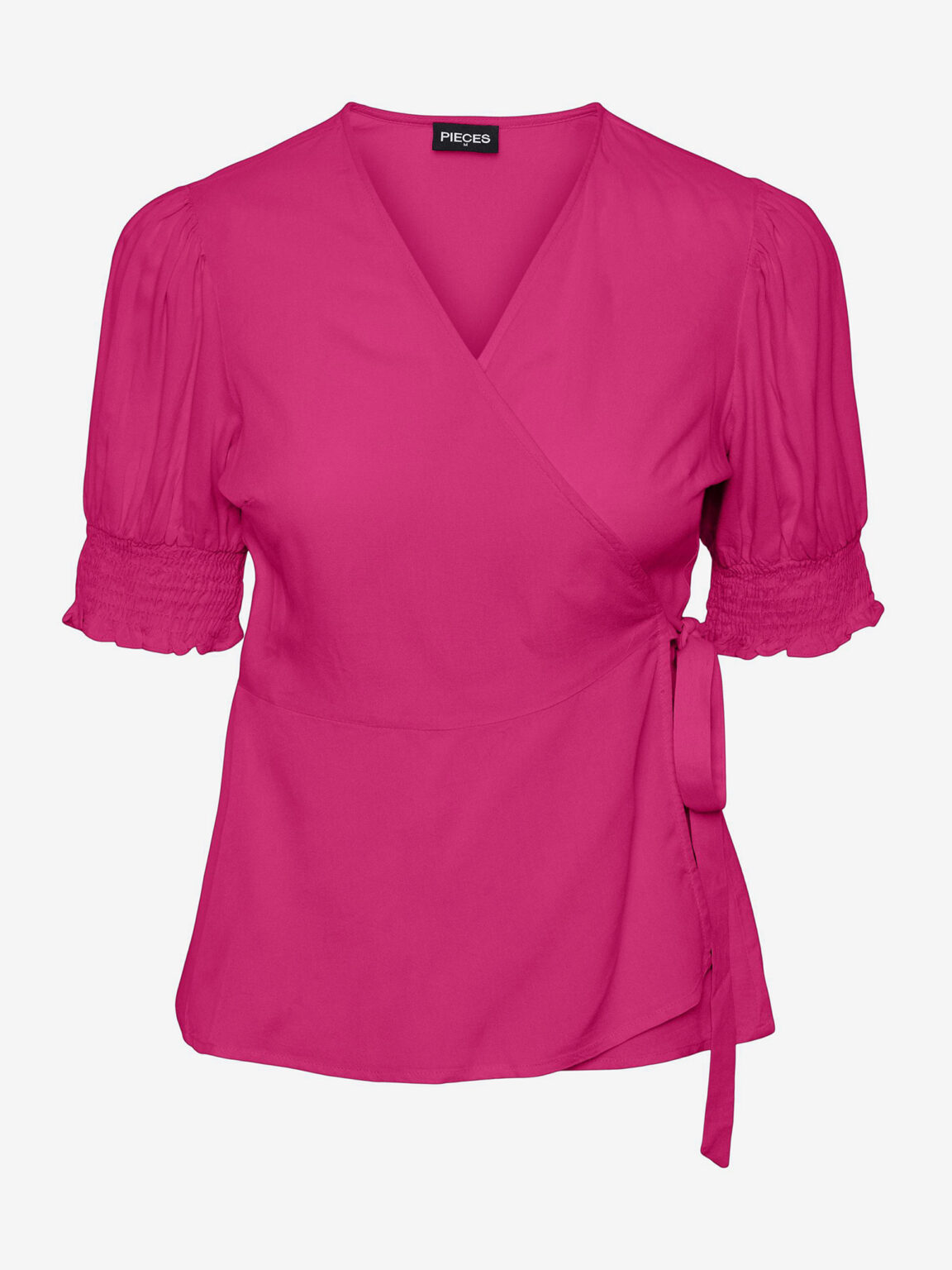 Navy pink women's wrap blouse Pieces Tala