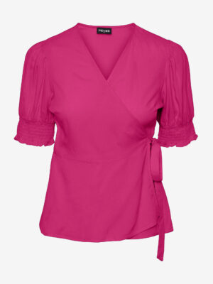 Navy pink women's wrap blouse Pieces Tala