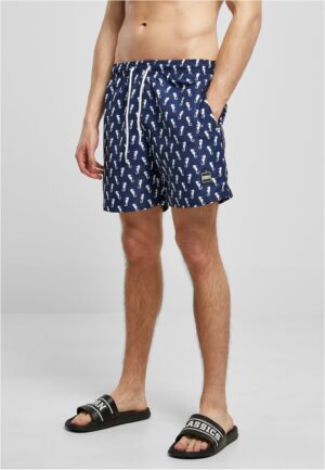 Navyseahorse pattern swimsuit shorts