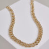 Necklace with rhinestones - golden colors