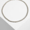 Necklace with rhinestones - silver color