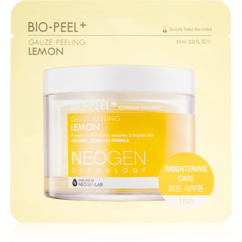 Neogen Dermalogy Bio-Peel+ Gauze Peeling Lemon arctisztító peeling párnácskát az élénk és kisimított arcbőrért 1 db-Ár