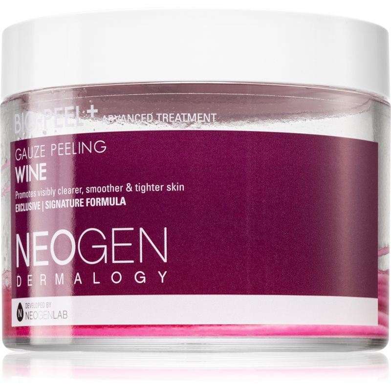 Neogen Dermalogy Bio-Peel+ Gauze Peeling Wine arctisztító peeling párnácskát a bőr kisimításáért és a pórusok minimalizásáért 30 db-Ár