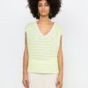 Neon yellow striped loose T-shirt CAMAIEU - Women