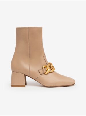 NeroGiardini Beige ankle leather heeled shoes Nero Giardini - Women's
