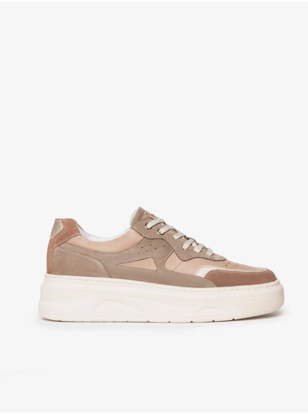 NeroGiardini Pink-brown women's leather platform sneakers Nero Giardini - Women's