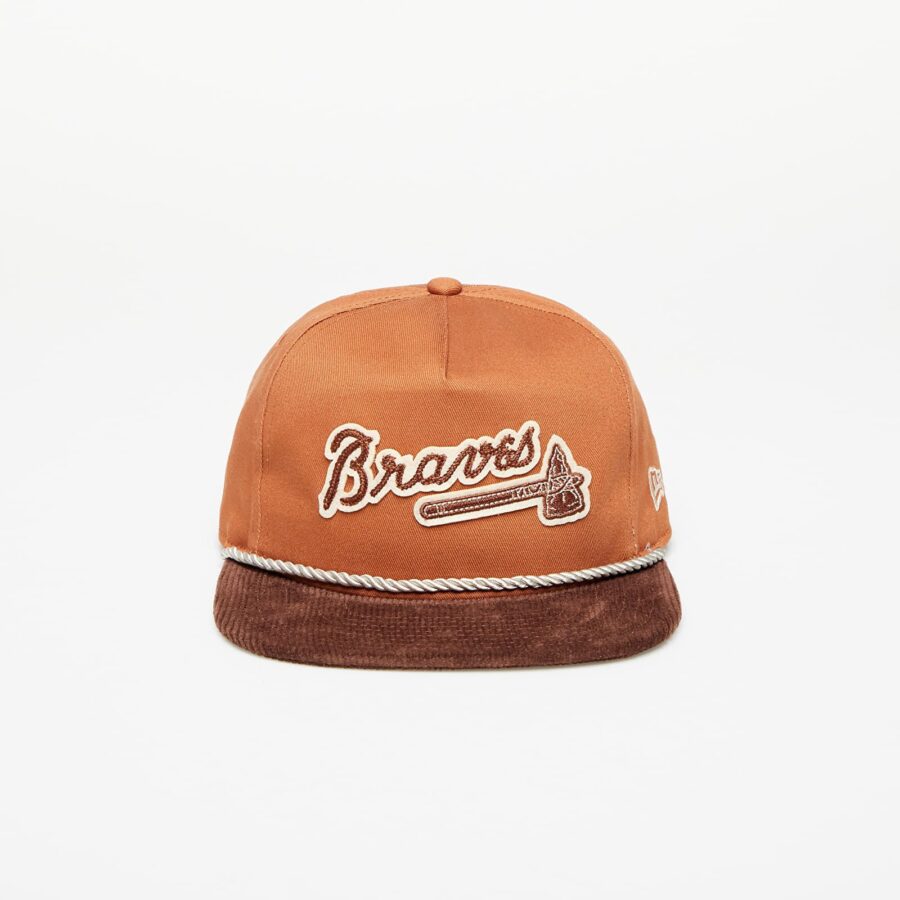 New Era Atlanta Braves Cord Golfer Snapback Cap Brown S-M-alacsony-ár