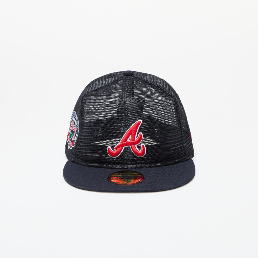 New Era Atlanta Braves MLB Mesh Patch 59FIFTY Fitted Cap Navy 7 1/8-alacsony-ár
