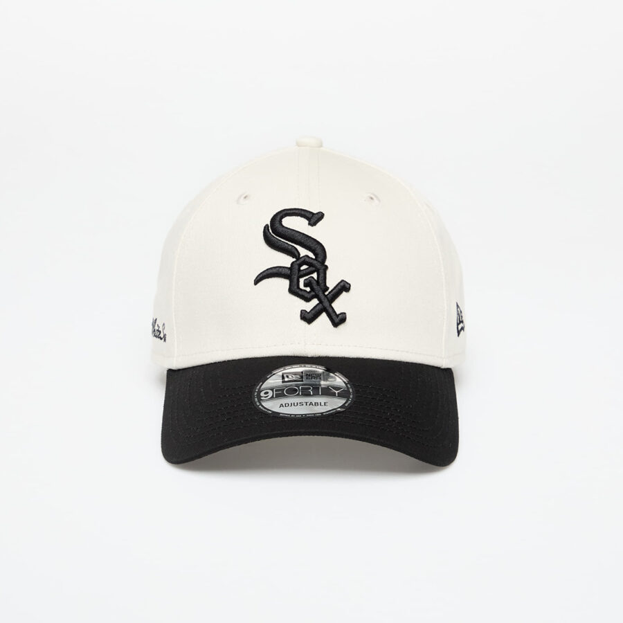 New Era Chicago White Sox 9FORTY Side Script Adjustable Cap Ivory/ Black Universal-alacsony-ár