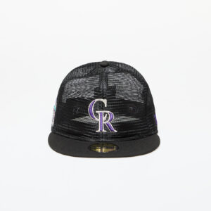 New Era Colorado Rockies Mesh Patch 59FIFTY Fitted Cap Black 7 1/8-alacsony-ár