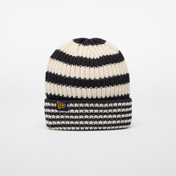 New Era Knit Medium Stripe Beanie Navy/ Light Cream Universal-alacsony-ár