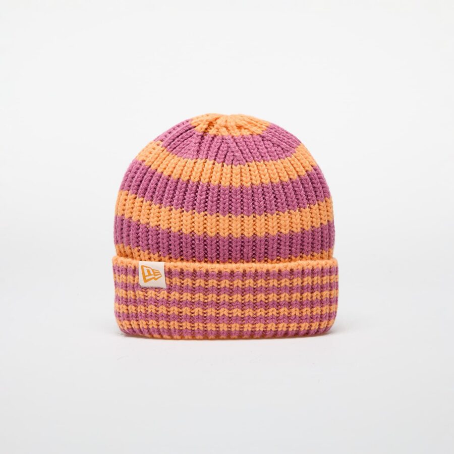 New Era Knit Medium Stripe Beanie Orange Glaze Universal-alacsony-ár