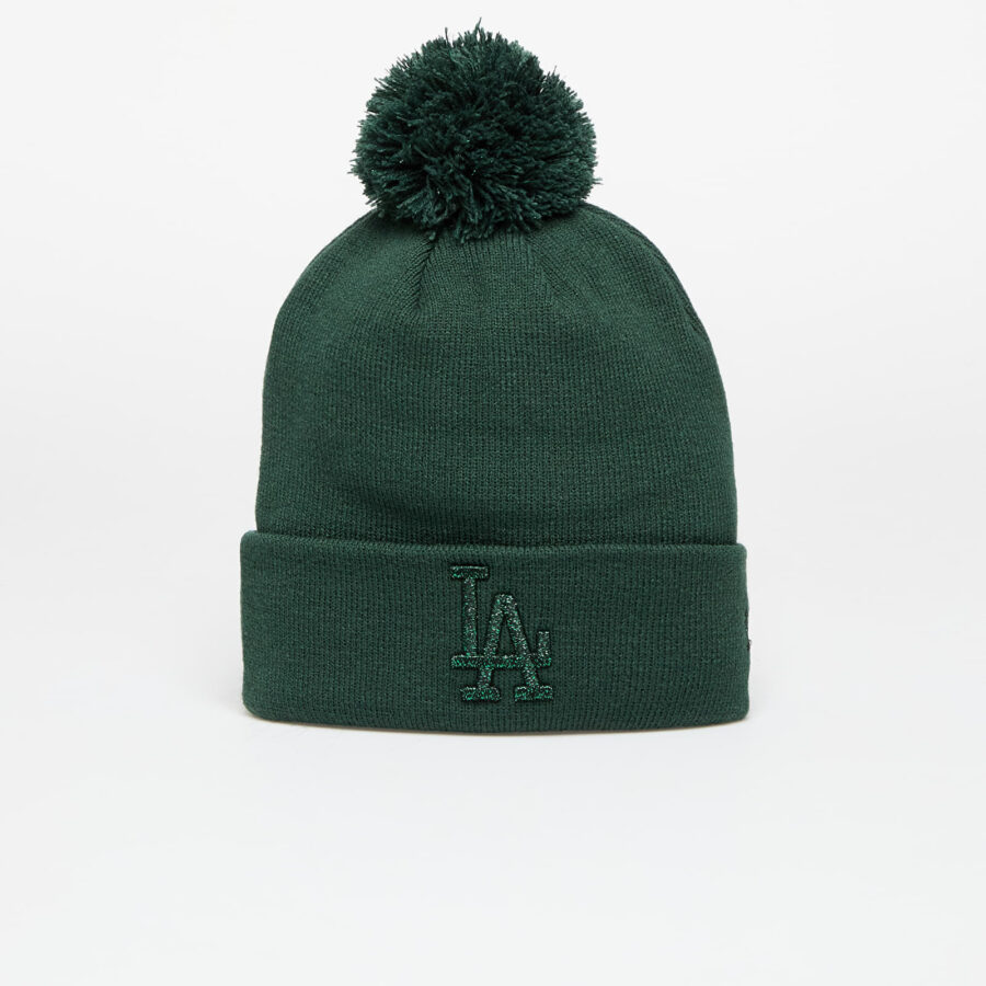New Era Los Angeles Dodgers Knit Medium Wmns MLB Wmns Metallic Bobble Beanie Dark Green Universal-alacsony-ár