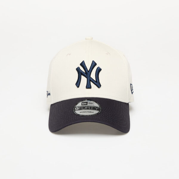 New Era New York Yankees 9FORTY Side Script Adjustable Cap Ivory/ Navy Universal-alacsony-ár