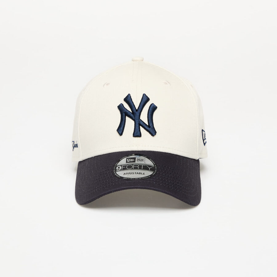 New Era New York Yankees 9FORTY Side Script Adjustable Cap Ivory/ Navy Universal-alacsony-ár