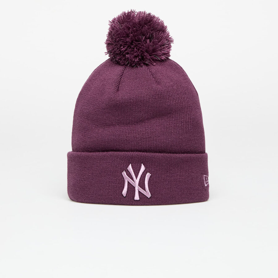New Era New York Yankees Knit Medium Wmns MLB Wmns Metallic Bobble Beanie Damson Universal-alacsony-ár