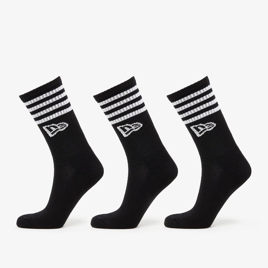 New Era Stripe Crew 3-Pack Black 35-38-alacsony-ár