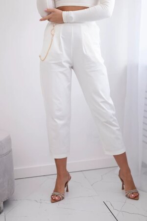 New Punto Pants Pants with Chain Ecru