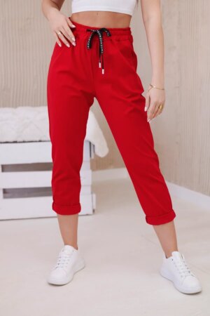 New Punto Trousers with Tie at the Waist Red