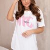 New York Printed Cotton Blouse White + Pink