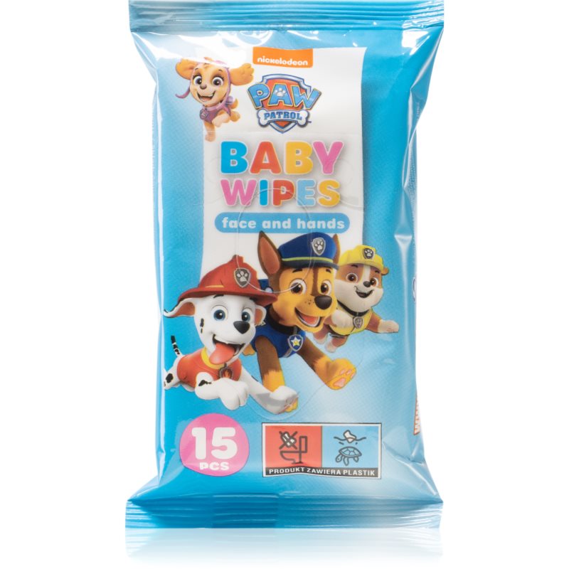 Nickelodeon Paw Patrol Baby Wipes nedves törlőkendők gyermekeknek 15 db-ár