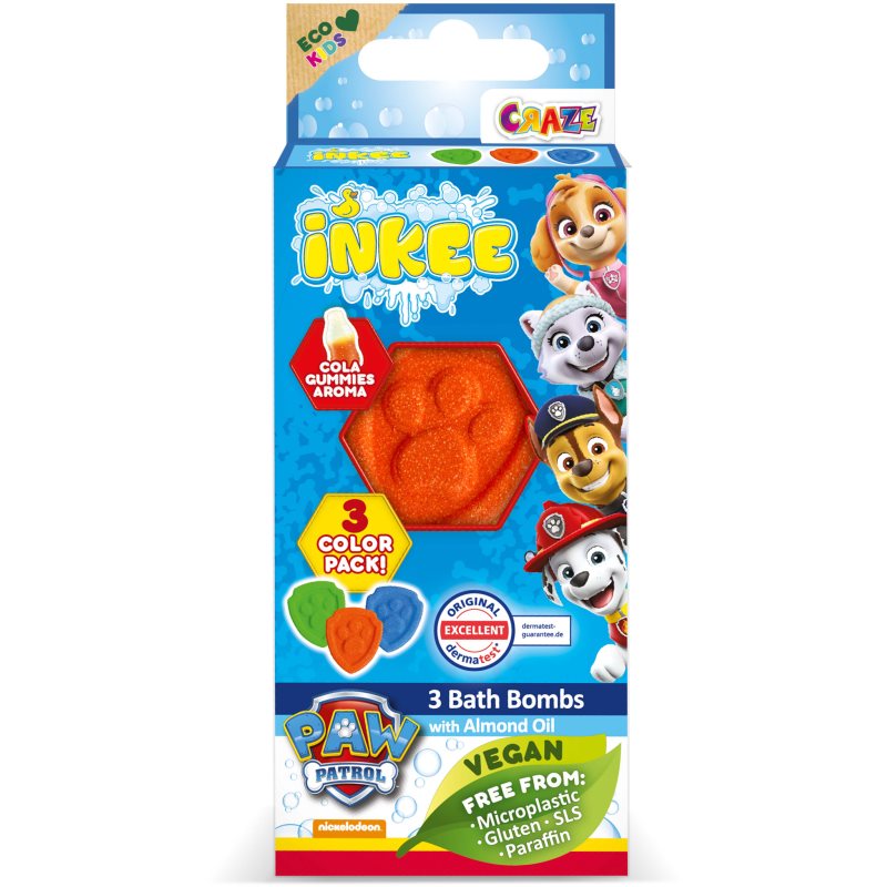 Nickelodeon Paw Patrol Bath Bomb fürdőgolyó gyermekeknek 3x15 g