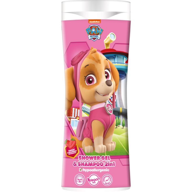 Nickelodeon Paw Patrol Shower gel& Shampoo 2in1 sampon és tusfürdő gél gyermekeknek Strawberry 300 ml-Ár