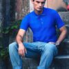 Niebieska koszulka męska polo Tailored Fit Friut of the Loom