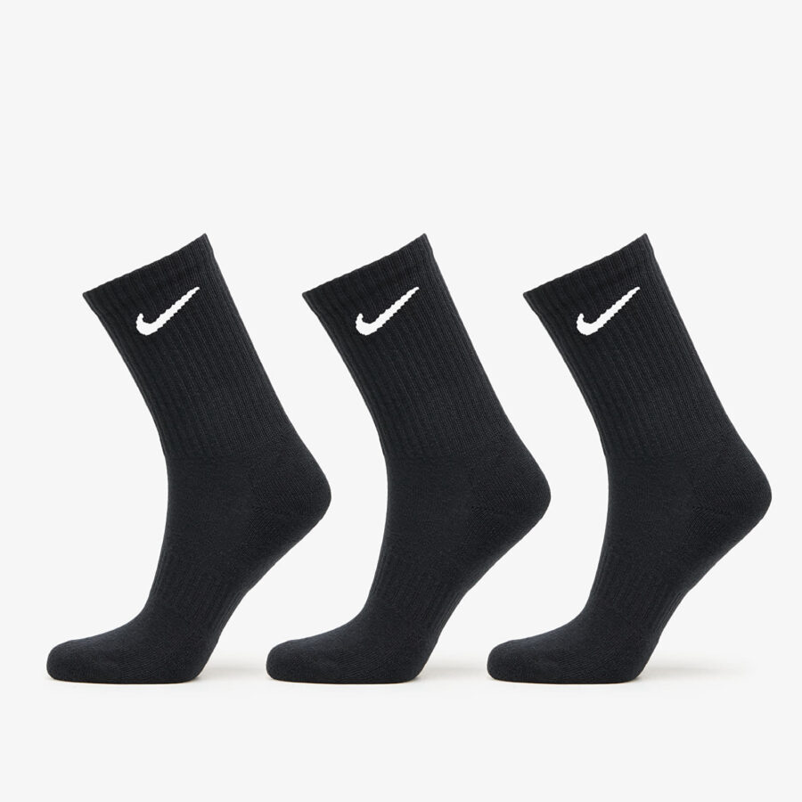 Nike Everyday Cush 3-Pack Crew Socks Black/ White S-alacsony-ár