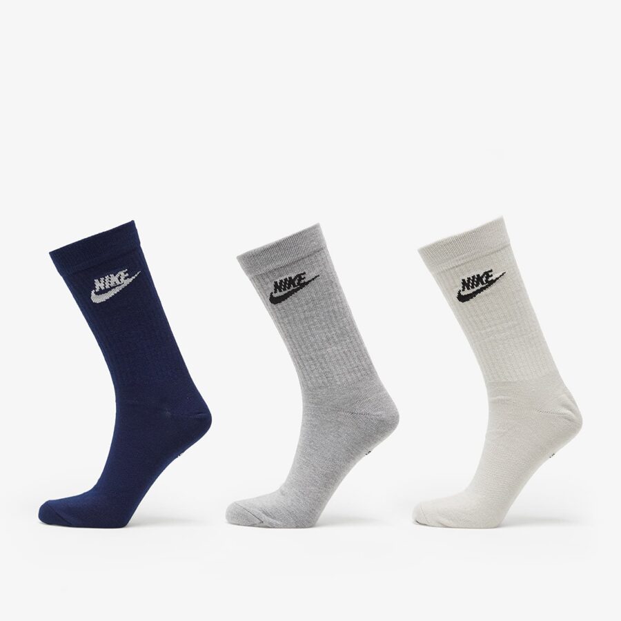 Nike Sportswear Everyday Essential Crew Socks 3-Pack Multicolor S-alacsony-ár