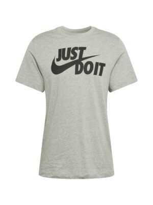 Nike Sportswear Póló 'Swoosh'  szürke melír / fekete