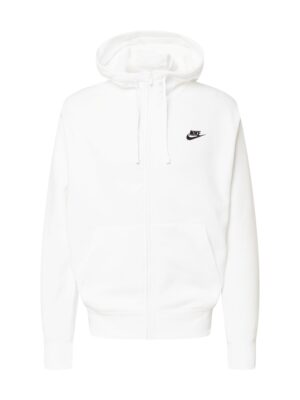 Nike Sportswear Tréning dzseki 'Club Fleece'  fekete / fehér-hu
