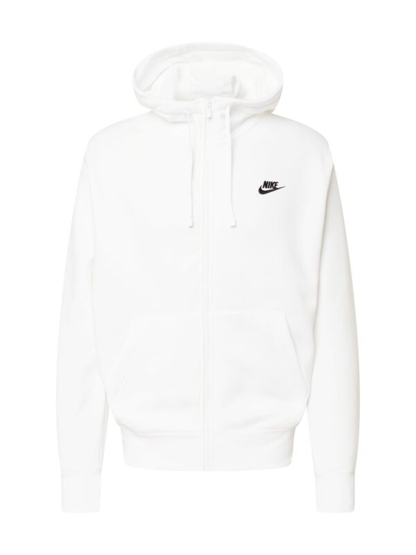 Nike Sportswear Tréning dzseki 'Club Fleece'  fekete / fehér-hu
