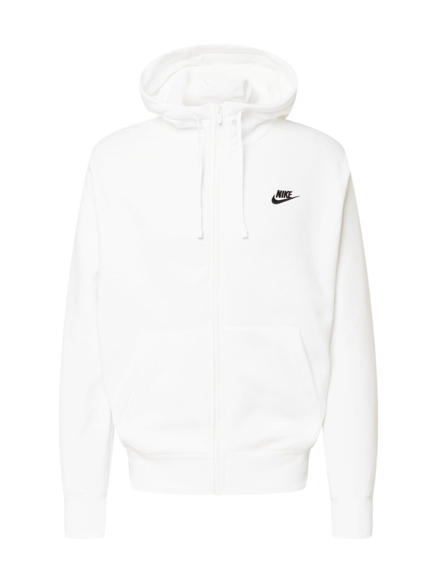 Nike Sportswear Tréning dzseki 'Club Fleece'  fekete / fehér-hu