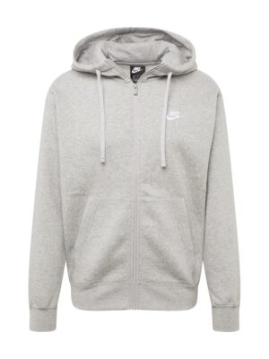 Nike Sportswear Tréning dzseki 'Club Fleece'  szürke melír / fehér