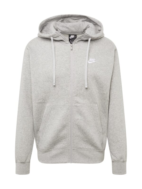 Nike Sportswear Tréning dzseki 'Club Fleece'  szürke melír / fehér